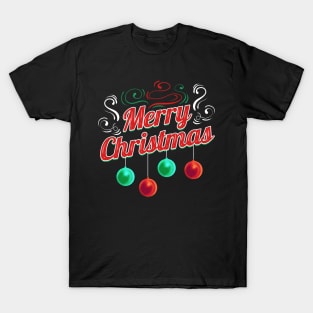 Christmas Tree Balls Logo Merry Christmas T-Shirt